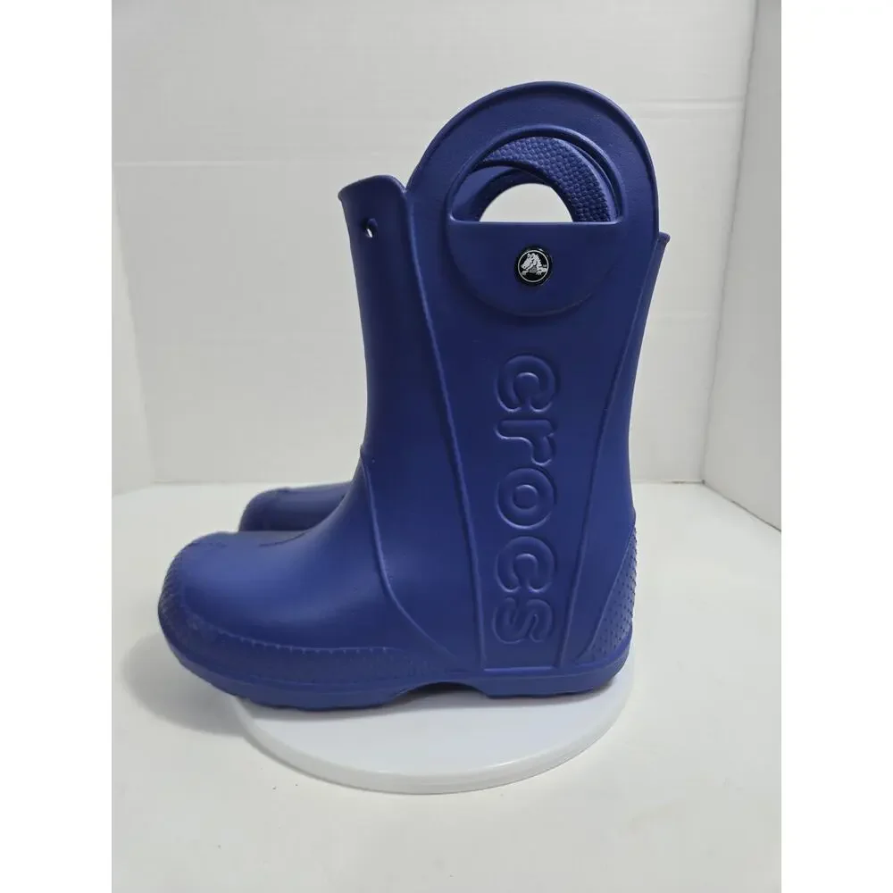 Crocs Rain Boots Kids Size J3 Handle It Waterproof Boot Boys Girls Blue